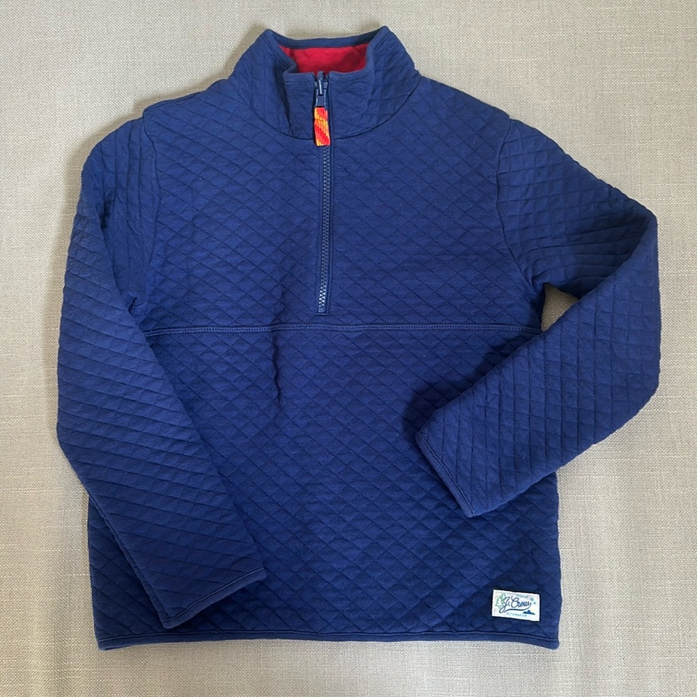 JCrew kids quilted quarter zip reversible jersey in blue / red